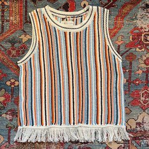 Lou & Grey Stripe Sleeveless Sweater - Size S